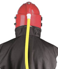 Rear view of Air Supplied Sandblast Helmet With Adjustable Fit For Comfort, Anti Scratch Ultra Thin Double PVC Lens, ABS Hood For Sandblasting.