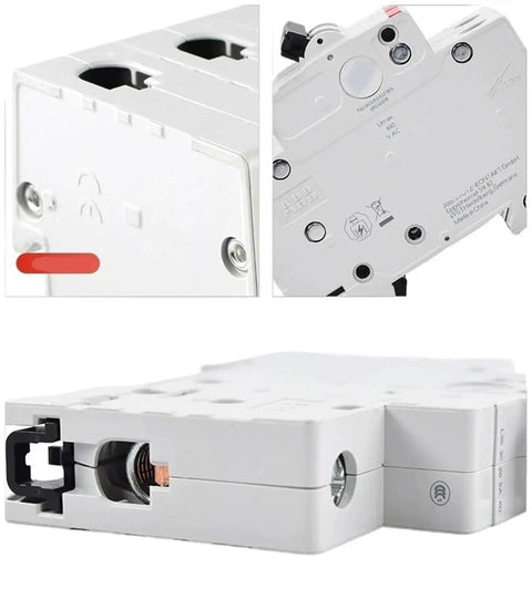 Top Grade Arc Fault Circuit Breaker Locking Down Your Residential Or Commercial Setup Hella Safe From Dangerous Electrical Arcs And Frayed Wire Chaos All Day Long, white miniature breaker with detailed front and side views.