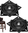 2 Pack 6 Inch Ball Bearing Boat Seat Swivel Plate With 360 Degree Rotation, Beefy Heavy Duty Metal Chair Base For Bar Stools, Recliners, And Boat Seats Replacement, black