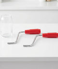 Two Pack Pasta Machine Replacement Handle And Holding Clip Kit For Manual Crank Repair Easy Grip Replacement Parts For Your Pasta Maker Durable Sturdy Kitchen Tool Upgrade, red handles