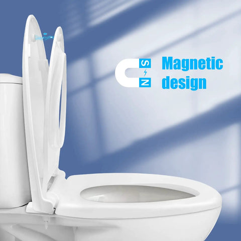 Elongated Toilet Seat With Built In Toddler Seat And Soft Close For Easy Potty Training Family Friendly White Toilet Seat
