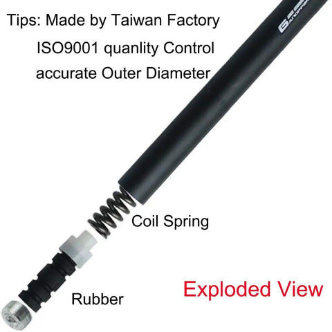 Exploded view of 25.4mm Seatpost Suspension With Spring For Fixie BMX And Road Bikes showing coil spring and rubber components.