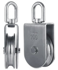 Heavy Duty Single Pulley Block With Swivel For Lifting Ropes 3300 Lbs Capacity Stainless Steel Roller Pulley Block For Hoisting And Rigging