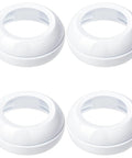 Rock Solid Replacement Collar Rings For Baby Bottles 4 pack, white, BPA Free, secure screw lids for leakproof baby bottles.