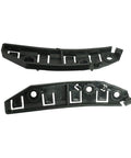 Front Bumper Bracket Retainer Support Pair For Tesla Model Three 2017 To 2021, black plastic mounts for secure fitting.