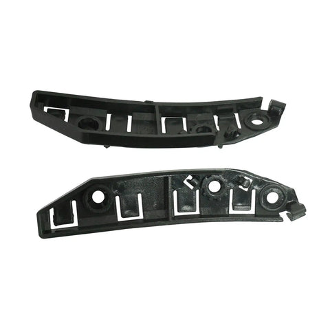 Front Bumper Bracket Retainer Support Pair For Tesla Model Three 2017 To 2021, black plastic mounts for secure fitting.