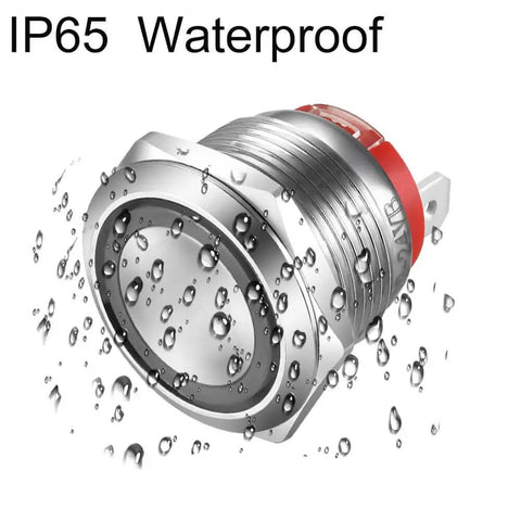 Rugged 19mm Stainless Steel Momentary Push Button Switch With Blue LED Waterproof 4 Pin SPST Built To Last 20A 12 To 24V