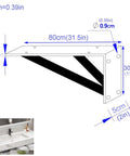 2 Pack Straight Up Heavy Duty Triangle Shelf Brackets Built Like A Tank For Wall Mounted Floating Shelves Rugged Carbon Steel Corner Supports dimensions