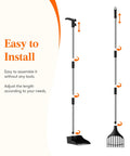 Long Reach Dog Pooper Scooper With Rake And Tray No Bending Cleanup For Medium And Small Dogs adjustable poles diagram