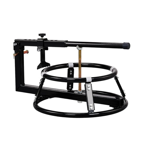 Heavy Duty Rugged Tire Change Stand For 16 To 21 Inch Tires Motorcycle Bead Popper Dirt Bike Wheel Mount And Off Road Vehicle Tire Changer With Wide Base For Stable Bead Removal And Easy Installation, black steel frame