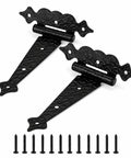 6 Inch Decorative Hammered Tee Hinges Two Pack Built To Last Heavy Duty Black T Strap Gate Hinges for garden gates and fences