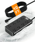 Beastly Outdoor IPX6 Waterproof Power Strip With Eight Outlets And Three USB Ports For All Weather Use 10 Foot Flat Plug.