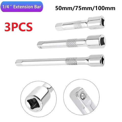 Offset Swivel Ratchet Extension Bar Set With Chromium Vanadium Steel Construction for Easy Car Repairs, 50mm/75mm/100mm.