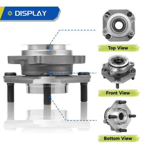 Front Wheel Bearing Hub Assembly Pair For 2007 2012 Nissan Sentra 2.0L With 4 Wheel ABS And 4 Lugs OE Grade Replacement