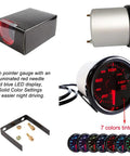 Oil pressure gauge, 52mm (2-inch) with sensor, red LED dial, 0–140 PSI