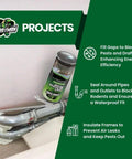 Heavy Duty Expanding Foam That Locks Down Sneaky Mice And Rats Quick Polyurethane Sealant for sealing pipes and gaps.