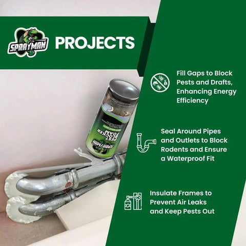Heavy Duty Expanding Foam That Locks Down Sneaky Mice And Rats Quick Polyurethane Sealant for sealing pipes and gaps.