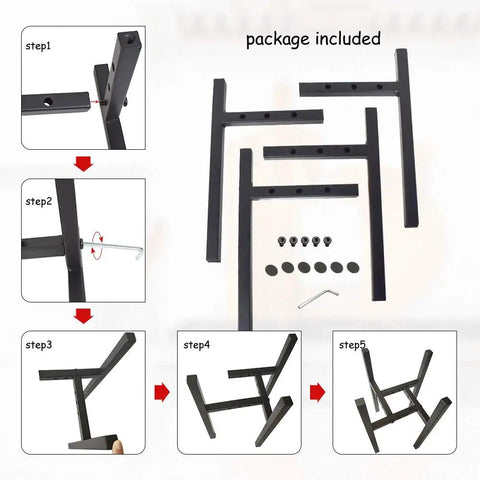 Assembly instructions and parts for Adjustable Water Filter Stand, 8 Inch Tall, Fits 7.5, 8.5, 9.5 Inch Wide Tanks, No Fuss Non Skid Pad Included