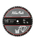 16-inch diamond blade for Beast 3200W Electric 16 Inch Concrete Cut Off Saw Wet Dry Circular Disc Cutter with guide roller.