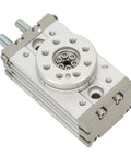 Pneumatic rotary actuator MSQB-10A with aluminum body and front mounting flange, 0–190° adjustable