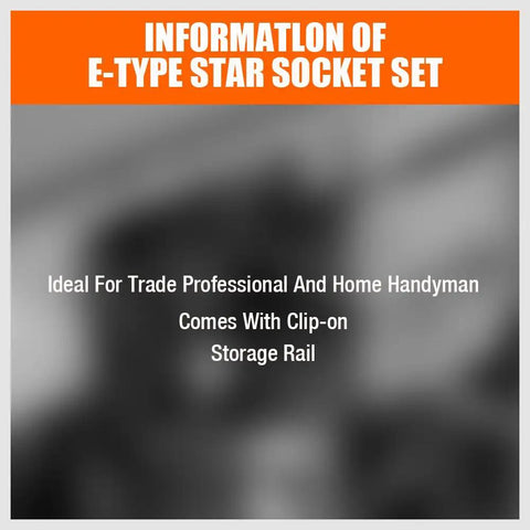 Image promoting 11 Piece E Torx Socket Set External Star Sockets E4 Through E20 With Rail For Easy Storage, ideal for professionals.