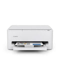 Front view of Wireless Color Inkjet Printer with Duplex Printing and Copy and Scan, compact design for home use, printing document visible.