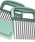 HNYYZL crinkle cutter set: two green-handled, wavy stainless steel blades for vegetables and French fries