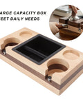 Premium Walnut Wood Coffee Knock Box And Espresso Tamper Stand Holder With Anti Slip Base, large capacity and ergonomic design.