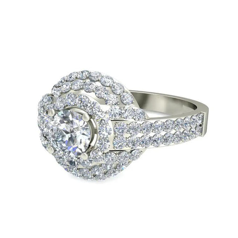 Two Stone Moissanite Ring With Silver Plated Band For Women Dope Sparkle Jewelry Gift Idea For Her Everyday Wear
