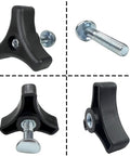 Rugged Lawn Mower Handle Knob And Replacement Bolts Kit Crafted From Shatter Proof Abs Plastic Plus Rust Resistant Metal for tough yard duty close-up.