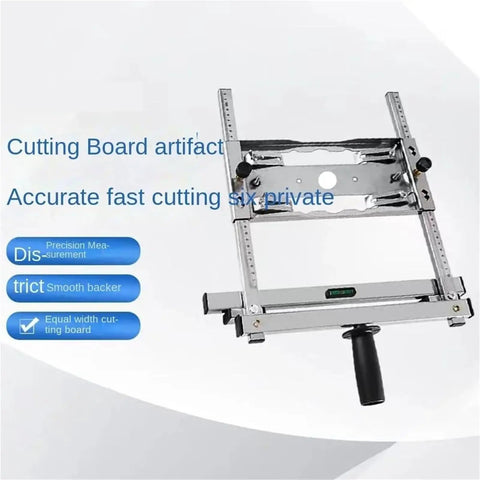 Premium Stainless Steel Cutting Machine Edge Guide Positioner For Trimmer Router, adjustable guide with smooth surface for precise cuts.