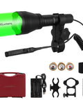 Beast Mode Long Range Hunting Flashlight With Zoomable Beam And Green Red White LEDs Plus 850nm IR 1000 Lumens Flood To Spot