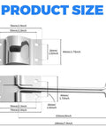 Dimensions of Heavy Duty 304 Stainless Steel 6 Inch T Style Door Holder Catch for RVs Travel Trailers and Vans shown