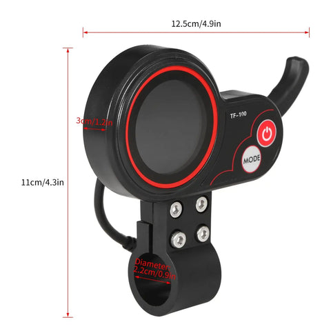 Lightweight Electric Scooter Instrument Display For M4 Plug And Play Easy Install Durable Plastic Build Upgrade Your Dashboard Quick Setup Compact And Reliable Replacement Part For Your Ride; display dimensions.