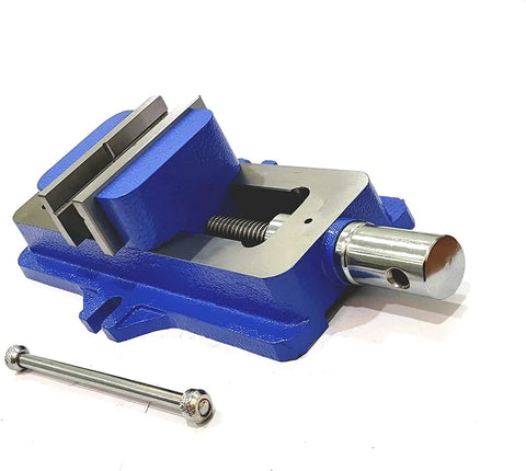 Heavy Duty 4 Inch Self Centering Vise For Lathe And Milling Machines, 100mm Jaw, Durable Cast Iron Body, side view