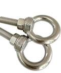 Beefy Heavy Duty M12 Eye Bolt Set, 304 Stainless Steel Shoulder Eyebolts With Nuts And Flat Washers in a 2 Pack
