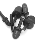 Heavy Duty 6-Piece Pipe Expander Set For Air Con Swaging showing six steel swage dies with size markings for AC pipe expansion.