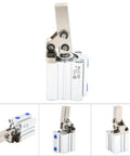 Double Acting Pneumatic Air Cylinder Clamp Arm Lever for Industrial Automation Equipment with Aluminum Body and M5x0.8 Connection