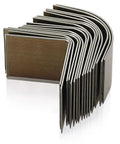 Leather Corner Punch Set With 15 Size Triangular Edge Trimmers in high carbon steel, arranged in a half-circle shape.