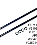Two Pack 28 Inch RV Awning Gas Struts Replacement Lift Springs 150Lb with 8 Star Washers and OEM numbers displayed