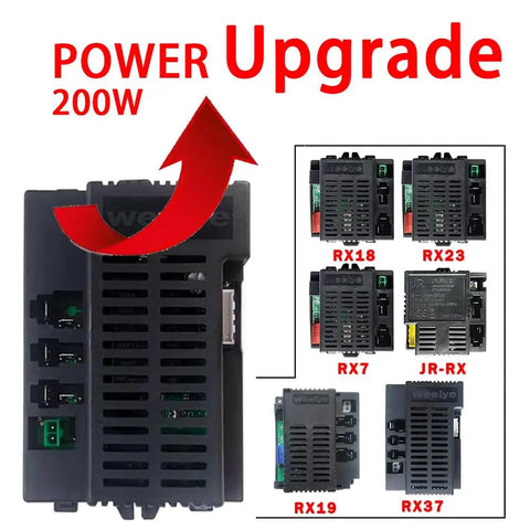Image of 12V Power Wheels Controller Box Upgrade Kit With Remote Control, 200W RX71-1 RX37, showcasing improved design.
