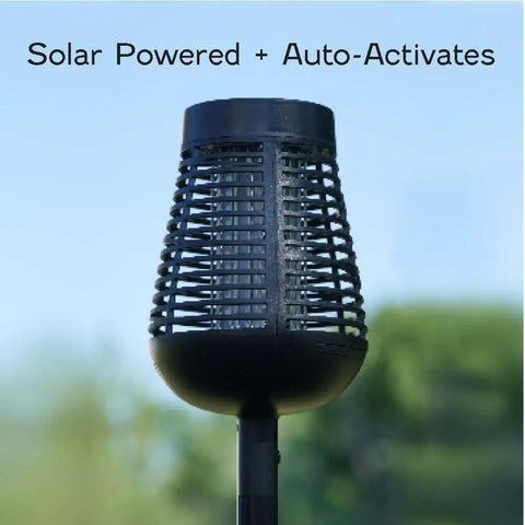 Solar Insect Killer Torch Bug Zapper And Accent Light For Patio Outdoor Pest Control That Kills Bugs On Contact With Flickering Flame LED Eco Friendly Design