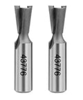 Two Pack Seven Degree Router Bits With 17 32 Inch Shank, carbide tipped for woodworking projects and dovetail alignment.