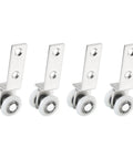 Heavy Duty 4 Pack Curtain Hanging Wheels For Slick Rolling On Silky Smooth Window Track Rollers And Effortless Glide Pulleys Premium Silver Drape Trolleys For Home Upgrade, steel rollers and brackets.