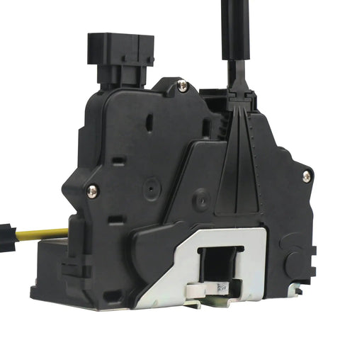 Left Front Driver Door Latch Actuator With Cables For RAM ProMaster Cargo Van, black plastic actuator with exposed cables, 2019-2024 models