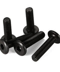 Heavy Duty Quarter Inch By Twenty Flat Head Socket Head Screws Furniture Bolts, black oxide, viewed from angle