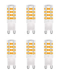 G9 LED Bulb 5W Equivalent 50W Halogen, Non Dimmable Warm White 3000K, 360 Degree Omni Beam, 120V G9 Base, Pack of 6
