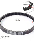 Three Piece 30 Series Go Kart Drive Belt Set Replaces Manco 5959 And Comet 203589 Fits 5HP To 7HP Karts, durable rubber belt with measurements.