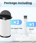 HEPA Pre Motor Filter Compatible With Home Pro Pet Air Plus And NeoVac Elite Vacuum 2 Pack Replacement Part EV PMF with brush
