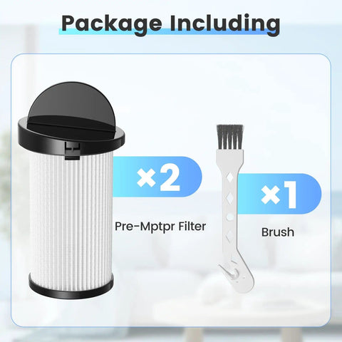 HEPA Pre Motor Filter Compatible With Home Pro Pet Air Plus And NeoVac Elite Vacuum 2 Pack Replacement Part EV PMF with brush